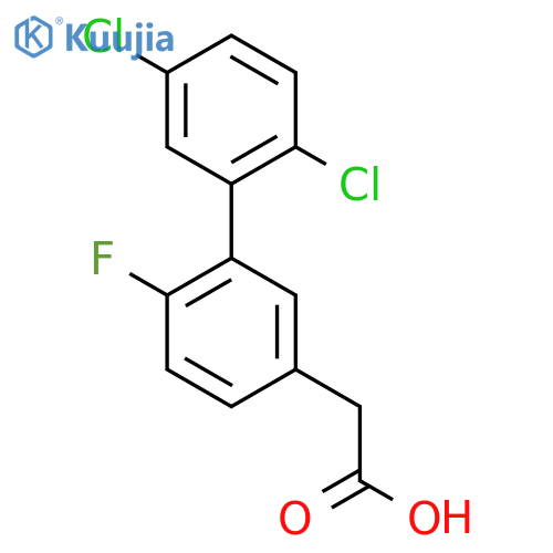 (2',5'-Dichloro-6-fluoro-biphenyl-3-yl)-acetic acid structure