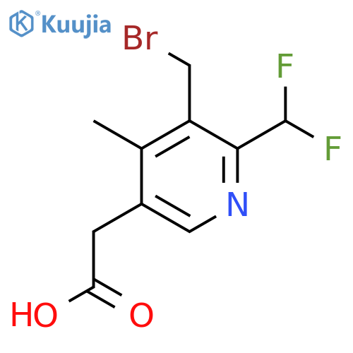 3-(Bromomethyl)-2-(difluoromethyl)-4-methylpyridine-5-acetic acid structure