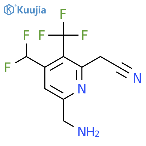 6-(Aminomethyl)-4-(difluoromethyl)-3-(trifluoromethyl)pyridine-2-acetonitrile structure