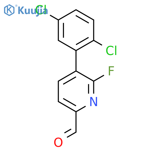 5-(2,5-Dichlorophenyl)-6-fluoropicolinaldehyde structure
