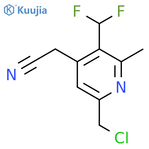 6-(Chloromethyl)-3-(difluoromethyl)-2-methylpyridine-4-acetonitrile structure