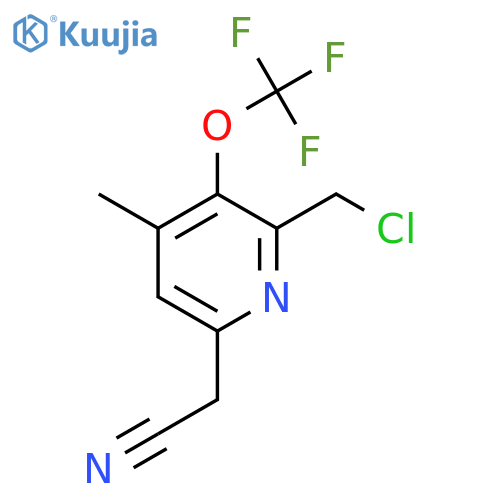 2-(Chloromethyl)-4-methyl-3-(trifluoromethoxy)pyridine-6-acetonitrile structure