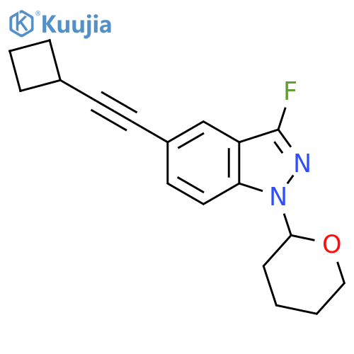 5-(Cyclobutylethynyl)-3-fluoro-1-(tetrahydro-2H-pyran-2-yl)-1H-indazole structure