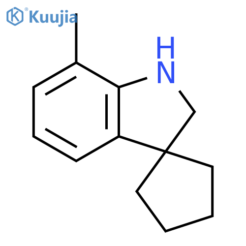 7'-methyl-1',2'-dihydrospirocyclopentane-1,3'-indole structure