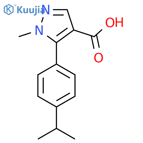 1-methyl-5-4-(propan-2-yl)phenyl-1H-pyrazole-4-carboxylic acid structure
