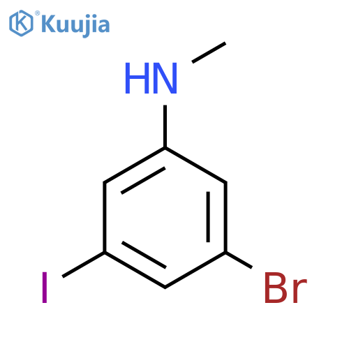 N-methyl-3-broMo-5-iodoaniline structure