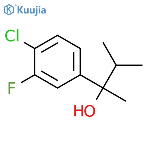 2-(4-chloro-3-fluorophenyl)-3-methylbutan-2-ol structure