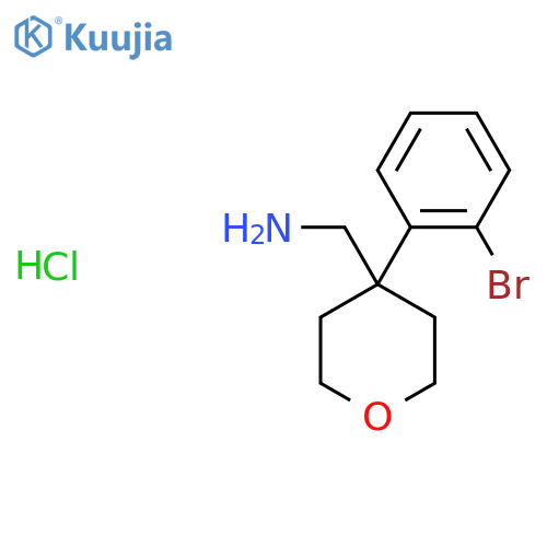 [4-(2-Bromophenyl)oxan-4-yl]methanamine hydrochloride structure