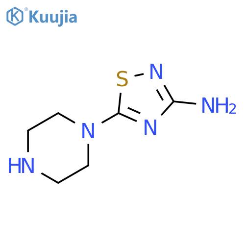 5-(piperazin-1-yl)-1,2,4-thiadiazol-3-amine structure