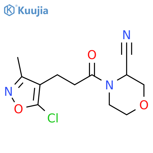 4-3-(5-chloro-3-methyl-1,2-oxazol-4-yl)propanoylmorpholine-3-carbonitrile structure