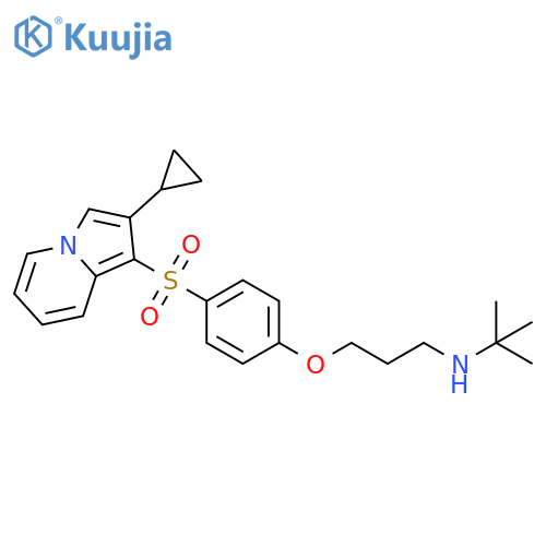 1-Propanamine,3-[4-[(2-cyclopropyl-1-indolizinyl)sulfonyl]phenoxy]-N-(1,1-dimethylethyl)- structure