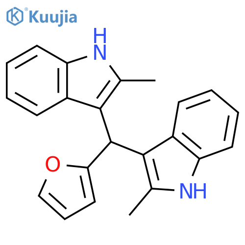 3-(furan-2-yl)(2-methyl-1H-indol-3-yl)methyl-2-methyl-1H-indole structure