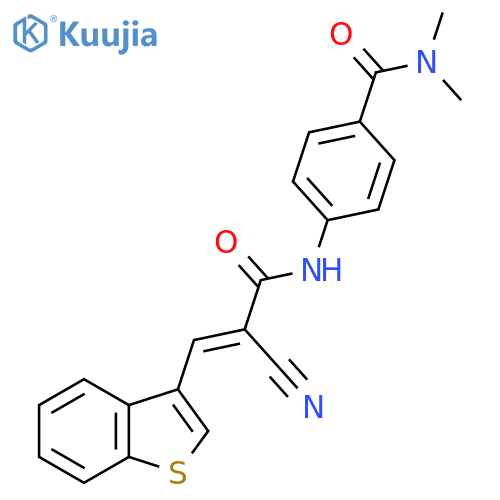 4-[[(E)-3-(1-Benzothiophen-3-yl)-2-cyanoprop-2-enoyl]amino]-N,N-dimethylbenzamide structure