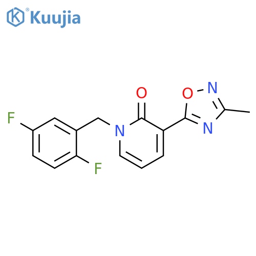 1-(2,5-difluorophenyl)methyl-3-(3-methyl-1,2,4-oxadiazol-5-yl)-1,2-dihydropyridin-2-one structure