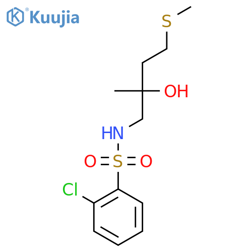 2-(2-chlorobenzenesulfonamido)methyl-4-(methylsulfanyl)butan-2-ol structure