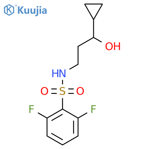 N-(3-cyclopropyl-3-hydroxypropyl)-2,6-difluorobenzene-1-sulfonamide structure