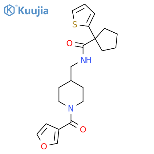N-{1-(furan-3-carbonyl)piperidin-4-ylmethyl}-1-(thiophen-2-yl)cyclopentane-1-carboxamide structure
