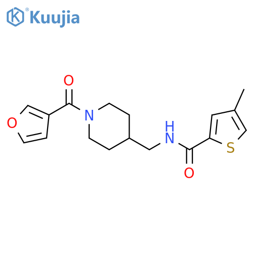 N-{1-(furan-3-carbonyl)piperidin-4-ylmethyl}-4-methylthiophene-2-carboxamide structure