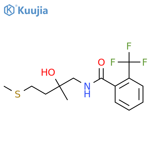 N-2-hydroxy-2-methyl-4-(methylsulfanyl)butyl-2-(trifluoromethyl)benzamide structure