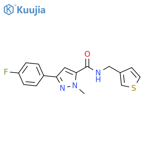 3-(4-fluorophenyl)-1-methyl-N-[(thiophen-3-yl)methyl]-1H-pyrazole-5-carboxamide structure