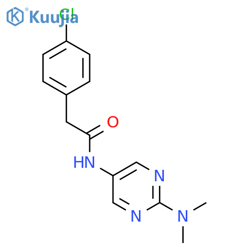 2-(4-chlorophenyl)-N-2-(dimethylamino)pyrimidin-5-ylacetamide structure