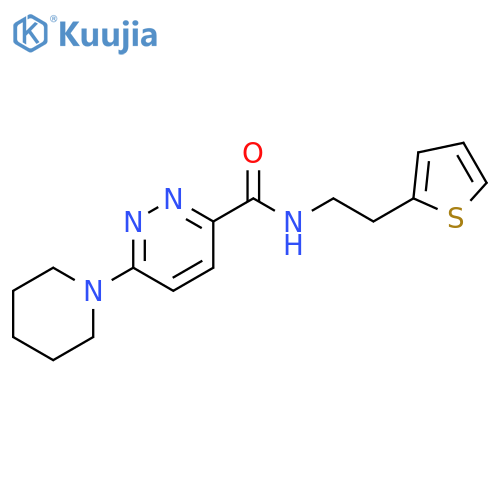 6-(piperidin-1-yl)-N-[2-(thiophen-2-yl)ethyl]pyridazine-3-carboxamide structure