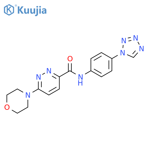 6-(morpholin-4-yl)-N-4-(1H-1,2,3,4-tetrazol-1-yl)phenylpyridazine-3-carboxamide structure