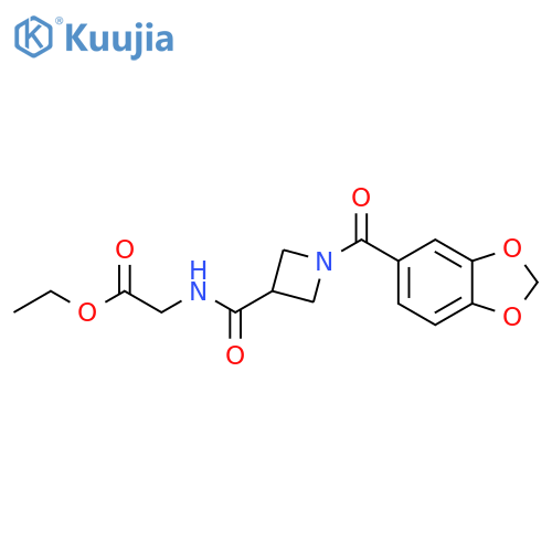 ethyl 2-{1-(2H-1,3-benzodioxole-5-carbonyl)azetidin-3-ylformamido}acetate structure