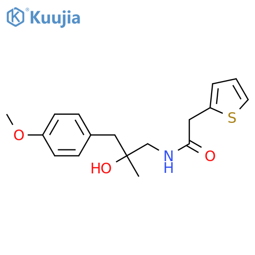 N-[2-hydroxy-3-(4-methoxyphenyl)-2-methylpropyl]-2-(thiophen-2-yl)acetamide structure