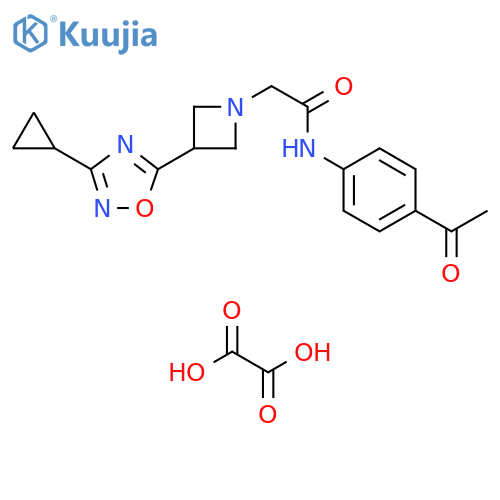 N-(4-acetylphenyl)-2-3-(3-cyclopropyl-1,2,4-oxadiazol-5-yl)azetidin-1-ylacetamide; oxalic acid structure