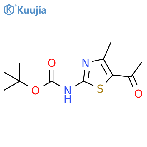 tert-butyl N-(5-acetyl-4-methyl-1,3-thiazol-2-yl)carbamate structure