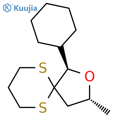 2-Oxa-6,10-dithiaspiro[4.5]decane, 1-cyclohexyl-3-methyl-, trans- structure