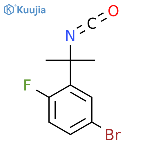 4-bromo-1-fluoro-2-(2-isocyanatopropan-2-yl)benzene structure