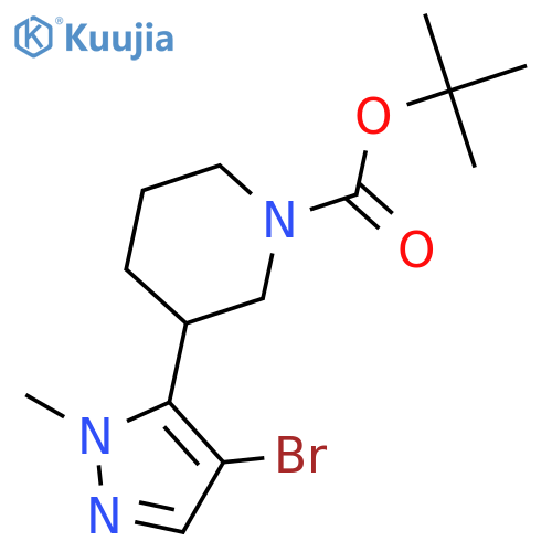 tert-Butyl 3-(4-bromo-1-methyl-1H-pyrazol-5-yl)piperidine-1-carboxylate structure