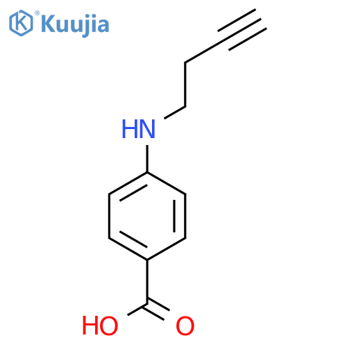 4-(but-3-yn-1-yl)aminobenzoic acid structure
