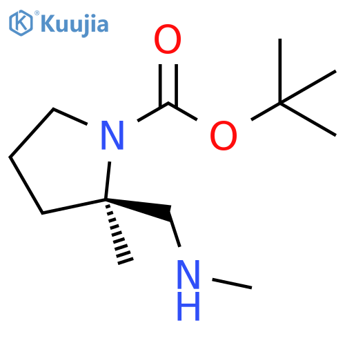 tert-butyl (2R)-2-methyl-2-[(methylamino)methyl]pyrrolidine-1-carboxylate structure