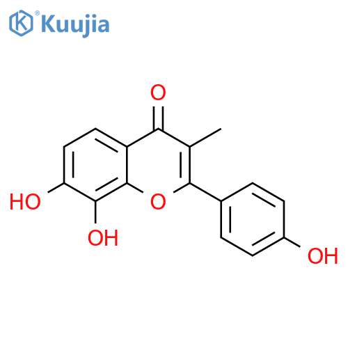 4H-1-Benzopyran-4-one, 7,8-dihydroxy-2-(4-hydroxyphenyl)-3-methyl- structure