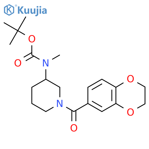 Tert-butyl (1-(2,3-dihydrobenzo[b][1,4]dioxine-6-carbonyl)piperidin-3-yl)(methyl)carbamate structure