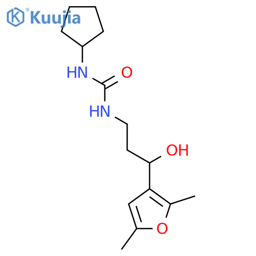 1-cyclopentyl-3-3-(2,5-dimethylfuran-3-yl)-3-hydroxypropylurea structure