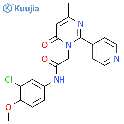 N-(3-chloro-4-methoxyphenyl)-2-[4-methyl-6-oxo-2-(pyridin-4-yl)-1,6-dihydropyrimidin-1-yl]acetamide structure