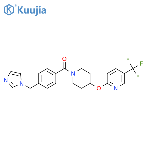 2-[(1-{4-[(1H-imidazol-1-yl)methyl]benzoyl}piperidin-4-yl)oxy]-5-(trifluoromethyl)pyridine structure