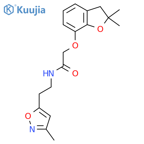 2-(2,2-dimethyl-2,3-dihydro-1-benzofuran-7-yl)oxy-N-2-(3-methyl-1,2-oxazol-5-yl)ethylacetamide structure