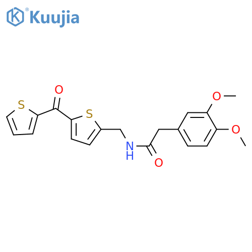 2-(3,4-dimethoxyphenyl)-N-{[5-(thiophene-2-carbonyl)thiophen-2-yl]methyl}acetamide structure
