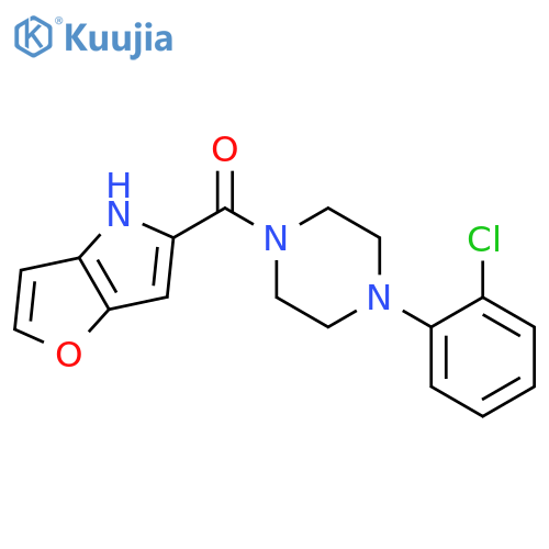1-(2-chlorophenyl)-4-{4H-furo[3,2-b]pyrrole-5-carbonyl}piperazine structure