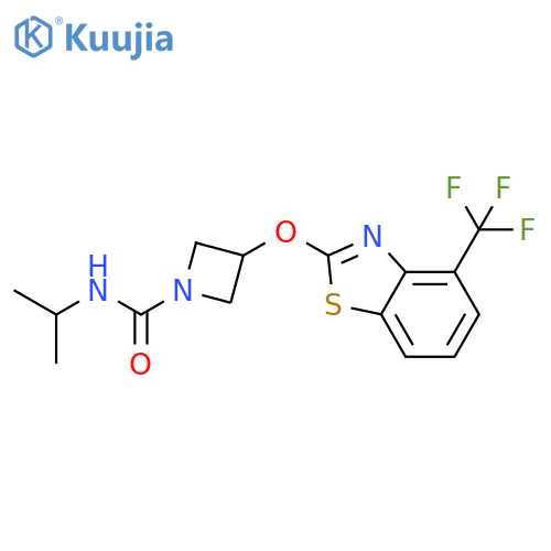 N-(propan-2-yl)-3-{[4-(trifluoromethyl)-1,3-benzothiazol-2-yl]oxy}azetidine-1-carboxamide structure
