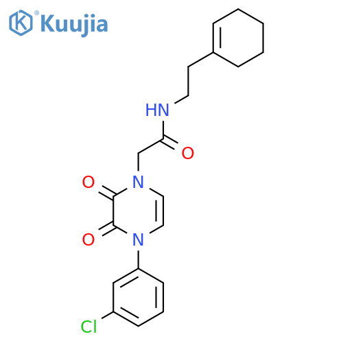 2-4-(3-chlorophenyl)-2,3-dioxo-1,2,3,4-tetrahydropyrazin-1-yl-N-2-(cyclohex-1-en-1-yl)ethylacetamide structure