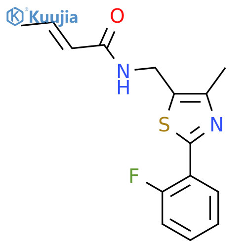 (2E)-N-{2-(2-fluorophenyl)-4-methyl-1,3-thiazol-5-ylmethyl}but-2-enamide structure