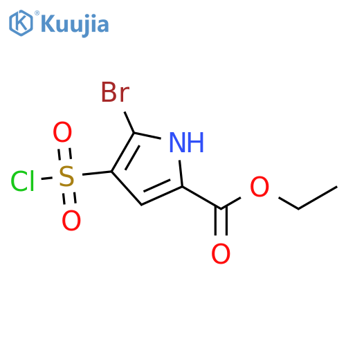 ethyl 5-bromo-4-(chlorosulfonyl)-1H-pyrrole-2-carboxylate structure