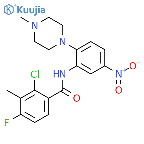 Benzamide, 2-chloro-4-fluoro-3-methyl-N-[2-(4-methyl-1-piperazinyl)-5-nitrophenyl]- structure