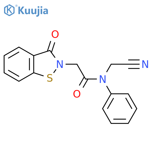N-(cyanomethyl)-2-(3-oxo-2,3-dihydro-1,2-benzothiazol-2-yl)-N-phenylacetamide structure